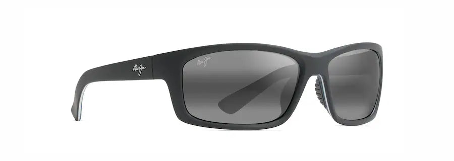 MAUI JIM KANAIO COAST SUNGLASSES MATTE BLACK WITH WHITE AND BLUE