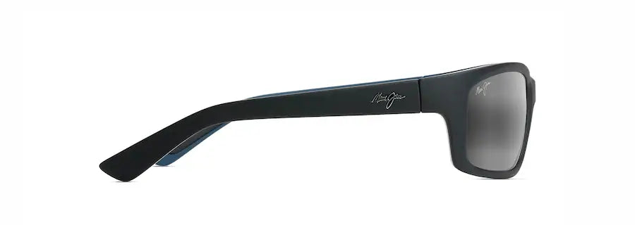 MAUI JIM KANAIO COAST SUNGLASSES MATTE BLACK WITH WHITE AND BLUE
