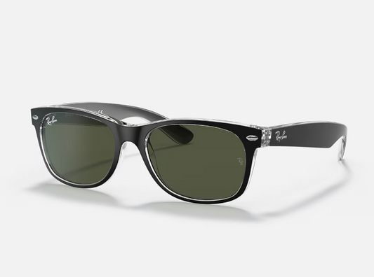 RAYBAN NEW WAYFARER BLACK WITH TRANSPARENT GREY LENSES SUNGLASSES