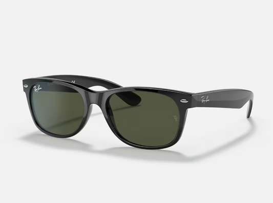 RAYBAN NEW WAYFARER BLACK RUBBER WITH GREY LENSES SUNGLASSES