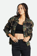 Load image into Gallery viewer, Bowery Women&#39;s L/S Flannel - Black/Pine Needle
