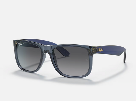 RAYBAN JUSTIN BLUE AND GREY GRADIENT POLARIZED SUNGLASSES