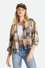 Load image into Gallery viewer, Bowery Women&#39;s L/S Flannel - Sesame/Flint Blue
