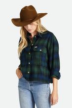 Load image into Gallery viewer, Bowery Women&#39;s L/S Flannel - Pine Needle/Deep Sea
