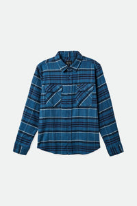 Bowery Stretch Water Resistant Flannel - Ocean Blue/Washed Navy/Mineral Grey
