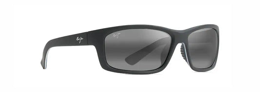 MAUI JIM KANAIO COAST SUNGLASSES MATTE BLACK WITH WHITE AND BLUE
