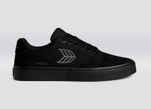 NAIOCA PRO All Black Suede and Canvas Ash Grey Logo Sneaker Men